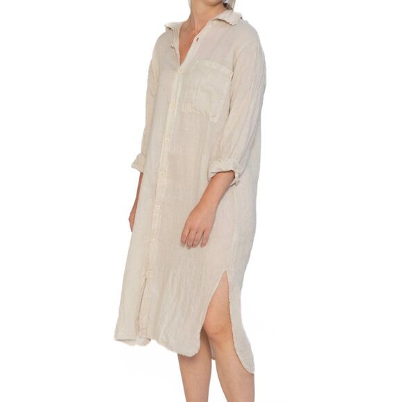 CP Shades Elle Linen Dress, Sand L - Picture 1 of 6